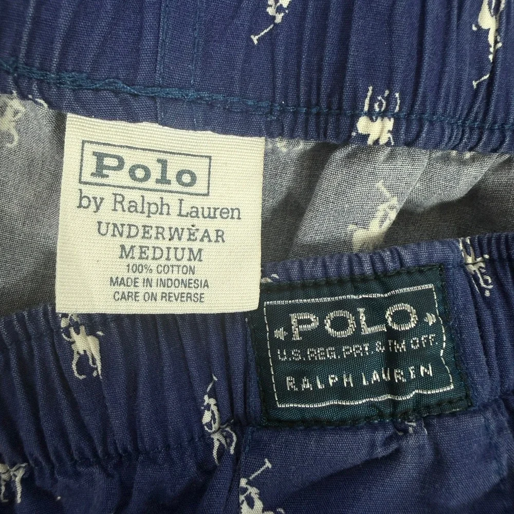 Polo Ralph Lauren Men's M Navy All Over Pony Pajama Pants 100% Cotton
